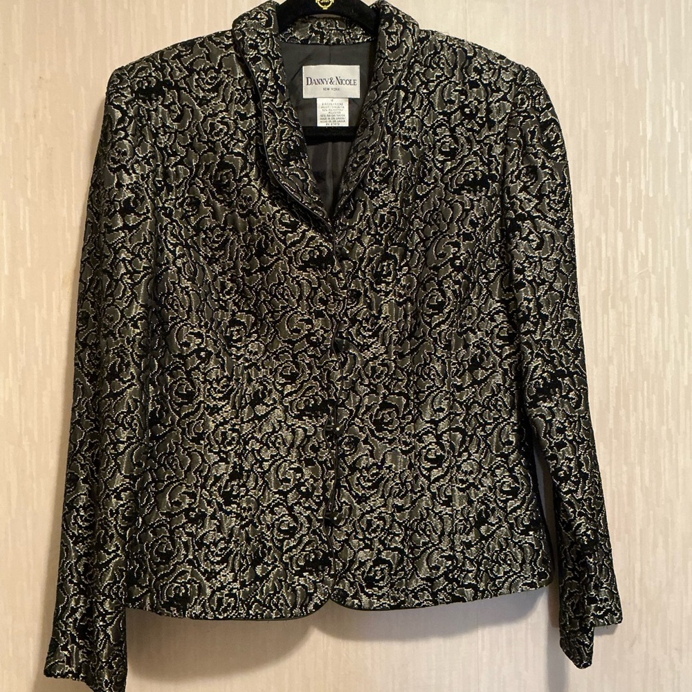 Danny & Nicole Black and Gold Blazer with Metallic Sparkle